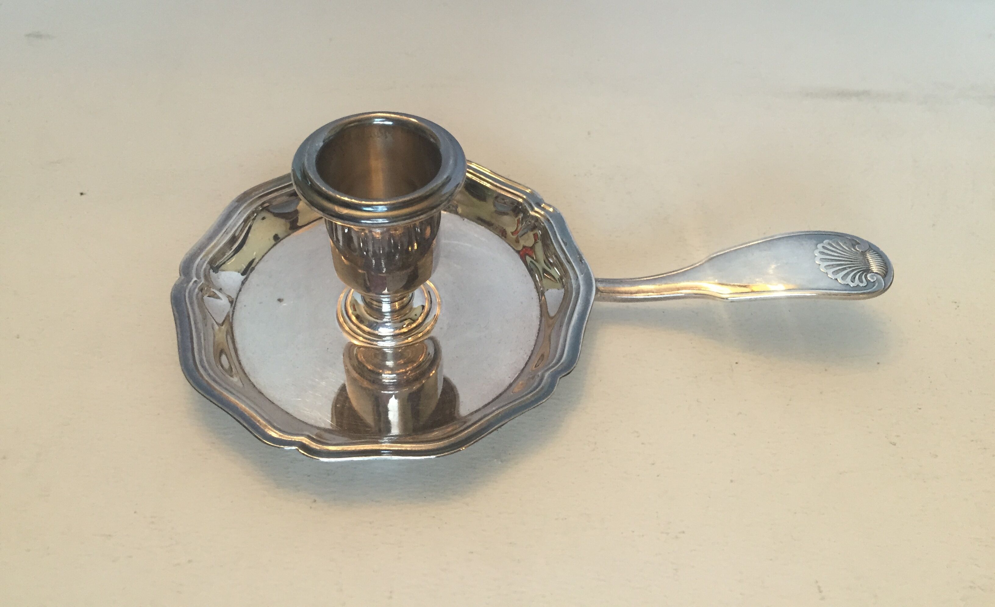 Silver metal candlestick