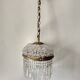 Brass hot air balloon pendant light with crystal drops