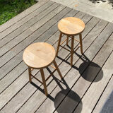 Pair of vintage wooden stools