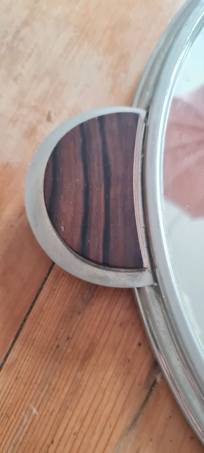 Art deco mirror and ebony tray
