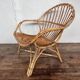 Fauteuil bohème shabby chic en rotin bambou 1950