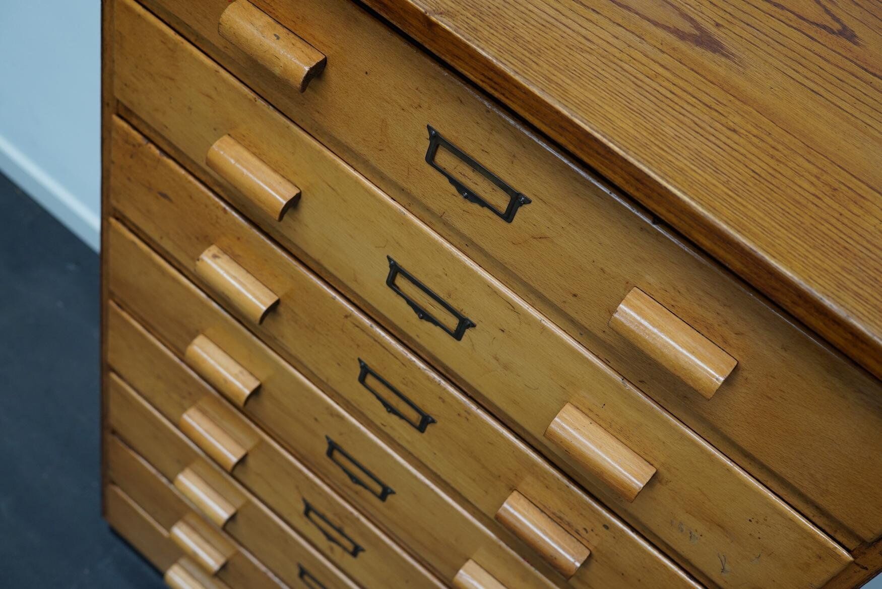 German beech industrial apothecary cabinet, mid-20th century