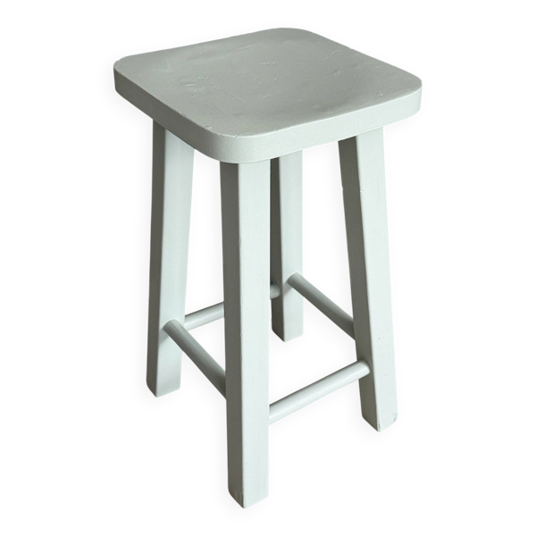 Tabouret bois massif vert amande