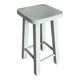 Solid wood stool almond green