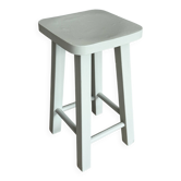 Solid wood stool almond green