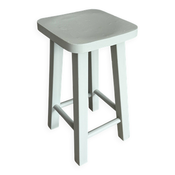 Solid wood stool almond green