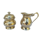 Sugar and milk pot in metal