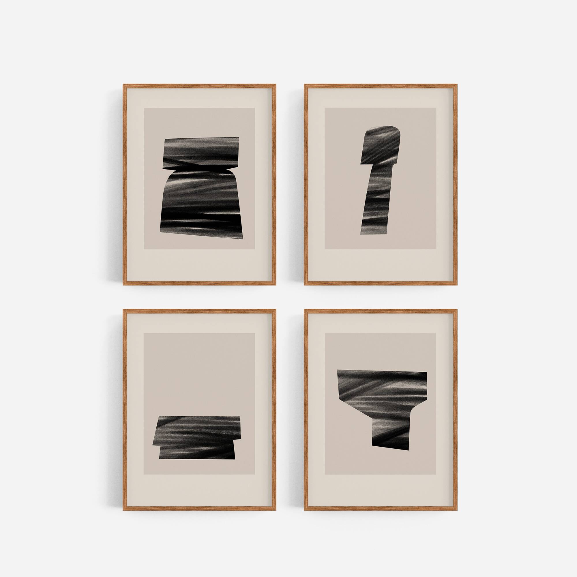 4 impressions giclée abstraites, ensemble de quatre, A3