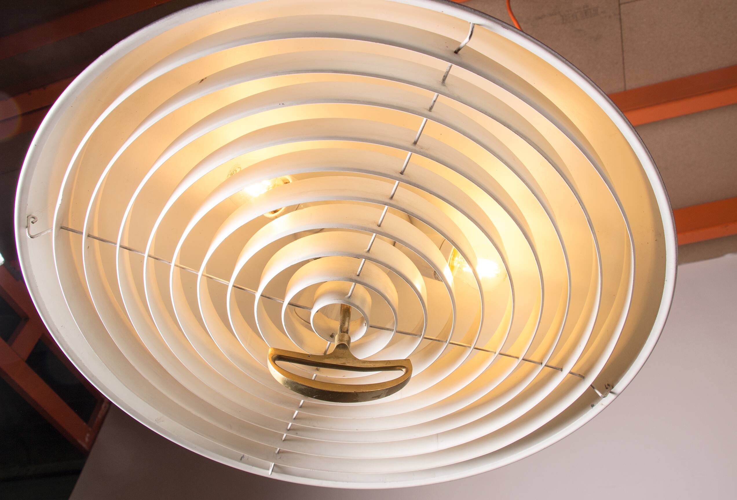 Large Danish Metal Pendant Lamp California model by Vilhem Wolhert & Jorgen Bo/Poulsen 1960.