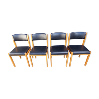 4 chairs baumann imitation black leather