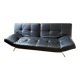 Canapé Cuir Noir modulable, assise droite, semi inclinée, méridienne ou lit