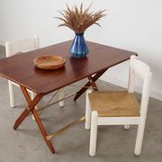 Table pliante en teck, design danois, années 1970, fabriquée au Danemark