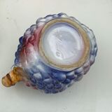 Old pitcher pitcher in slip shape vintage kitsch grape cluster