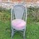 5 old rattan & gray cane chairs
