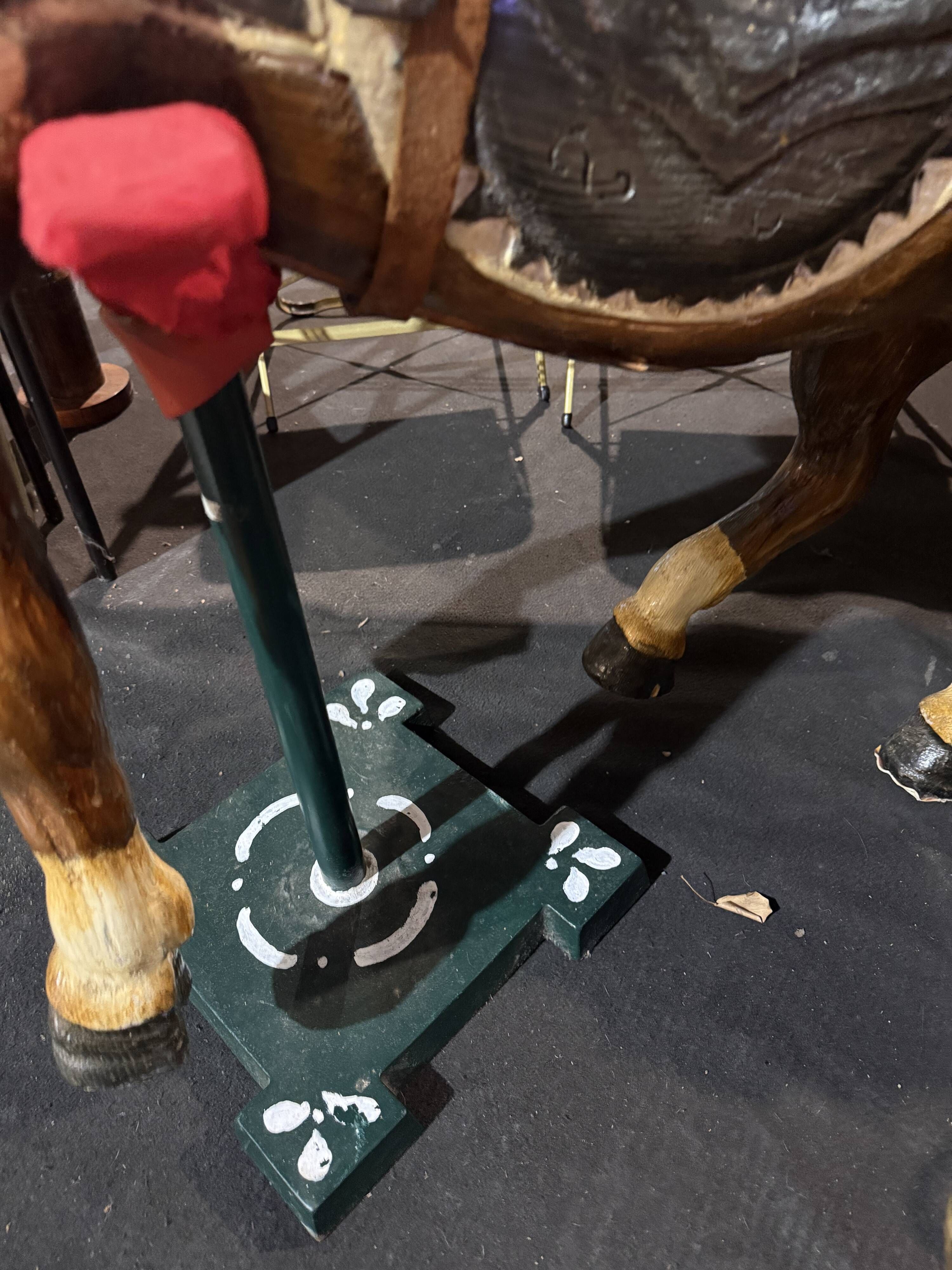 Carousel horse / decorative wooden horse, carved and varnished.
