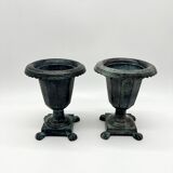 Pair of "Médicis" vases in verdigris – 1950s