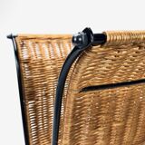 Wicker and curved metal magazine holders