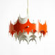 Beautiful small original 1960s Space Age metal pendant lamp by Doria