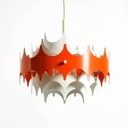 Beautiful small original 1960s Space Age metal pendant lamp by Doria
