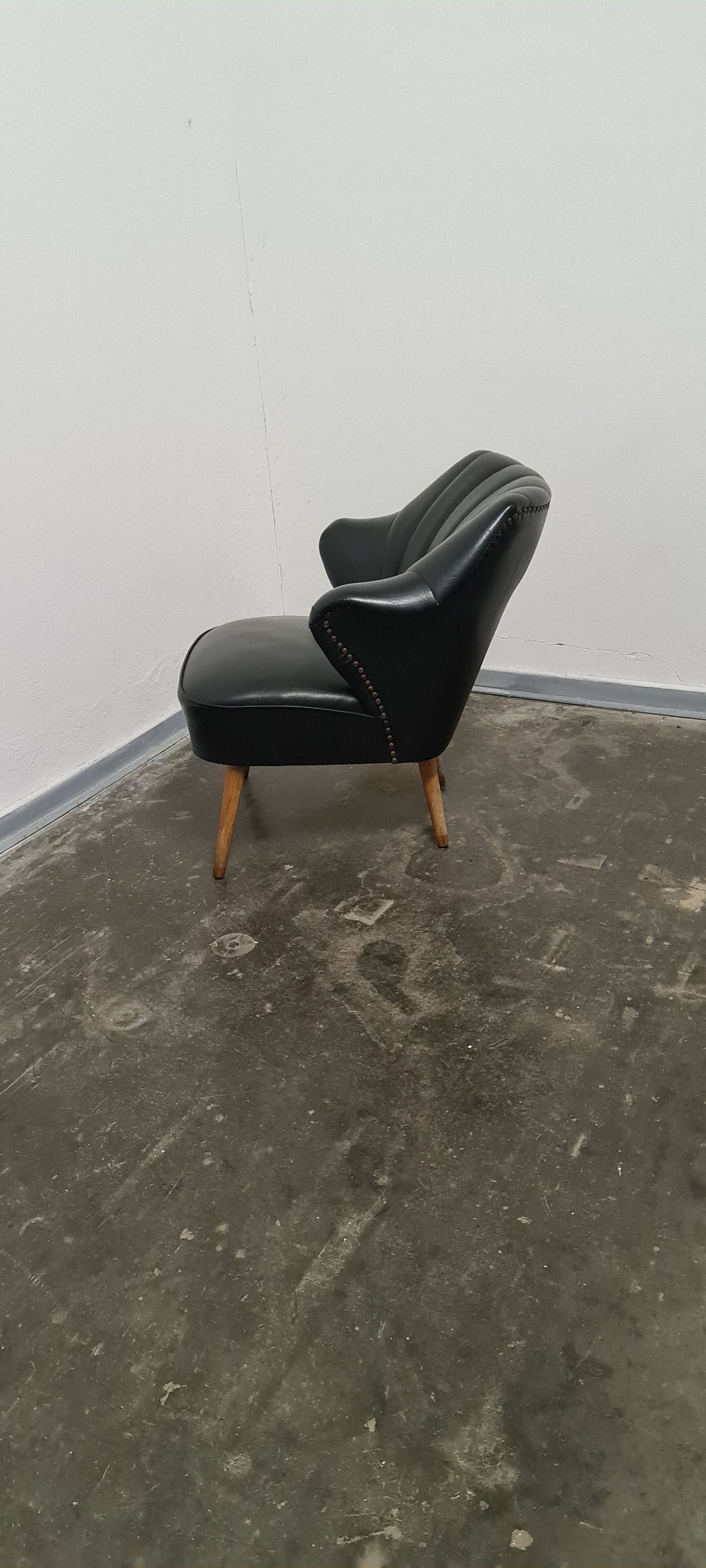 Vintage black skai cocktail chair