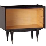 3-drawer varnished rosewood chest of drawers from the 60s