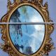 Large oval gold mirror, Louis XV rococo style, late 19th century, 114 x 66 cm.