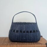 Blue wicker basket