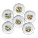 Moulin-des-Loups - Orchies - Set of 6 vintage glazed ceramic cheese plates