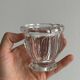 Duo of small thick glass jars