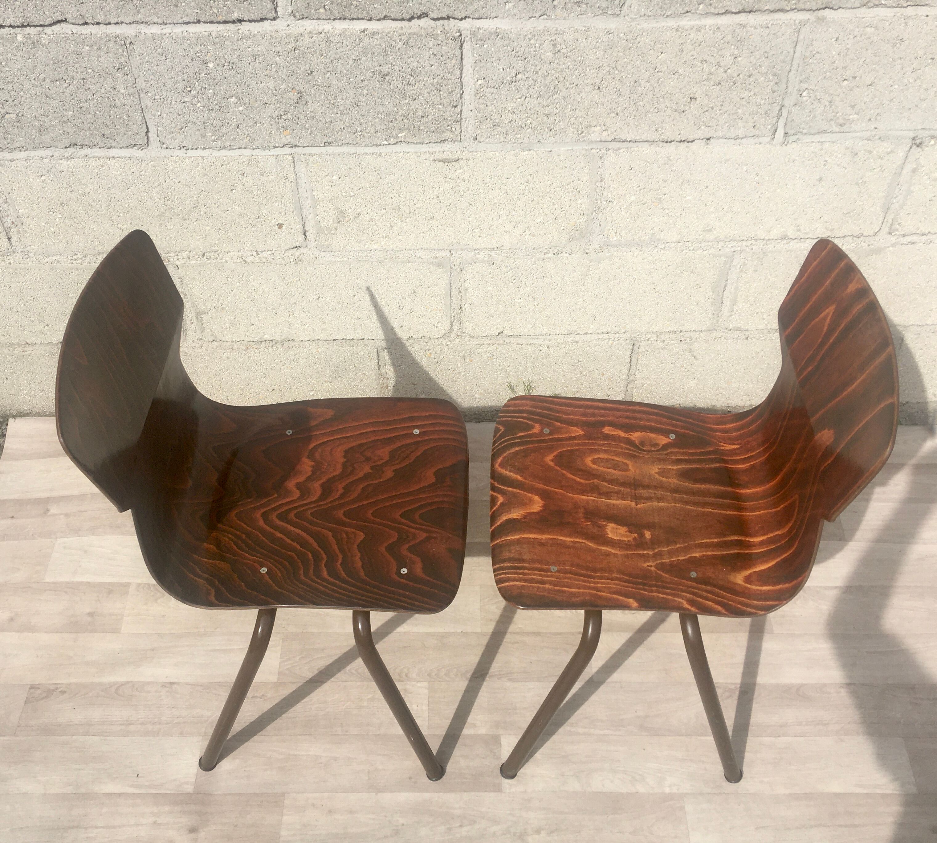 Set of 2 design and vintage chairs Eromes 60s