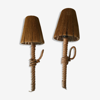 Pair of rope sconces
