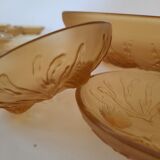 Centerpiece with 12 cups, opalescent glass, Sabino France 1930