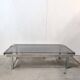 Vintage coffee table in metal and smoked glass