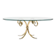 Table basse en laiton et verre