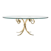 Brass and glass coffee table