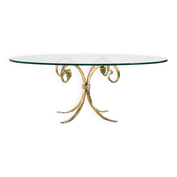 Brass and glass coffee table