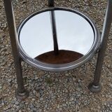 Art Deco side table, end table in chromed metal and mirror, 1930