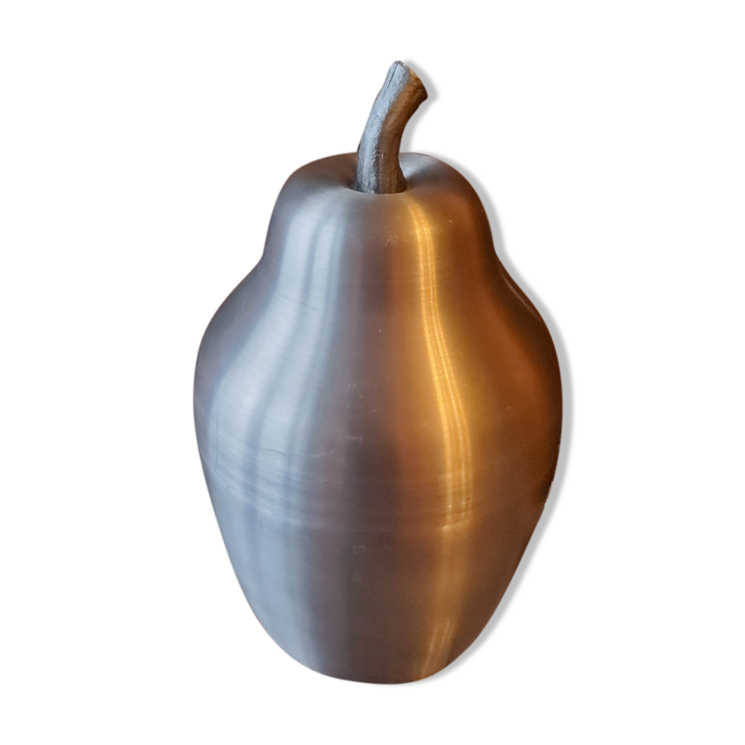 Seau à glace des années 70 poire en aluminium brossé made in Italy