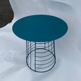 Peacock blue Disc side table