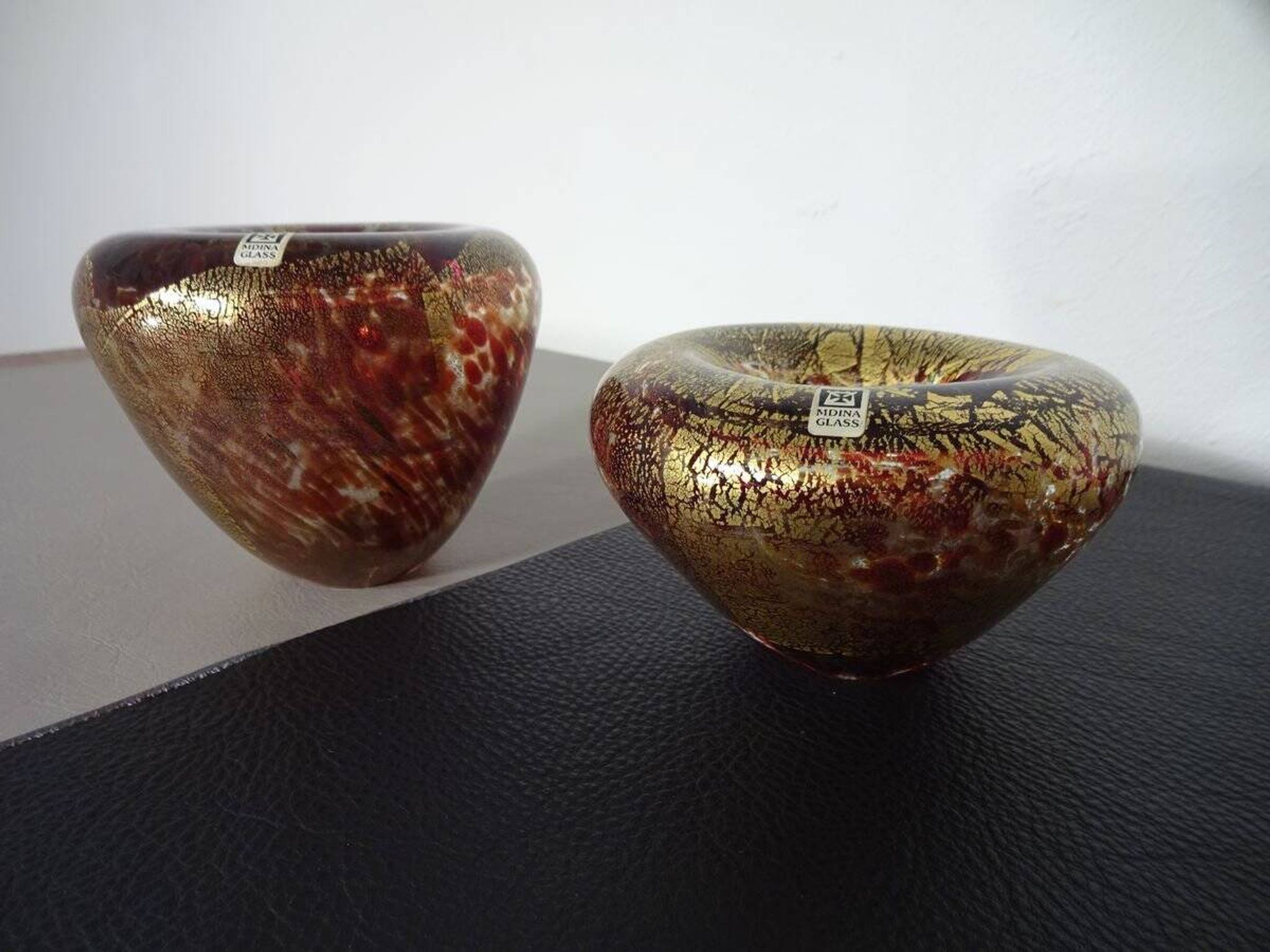 Maltese Glass Ashtrays from Mdina, 1960s, Set of 2
