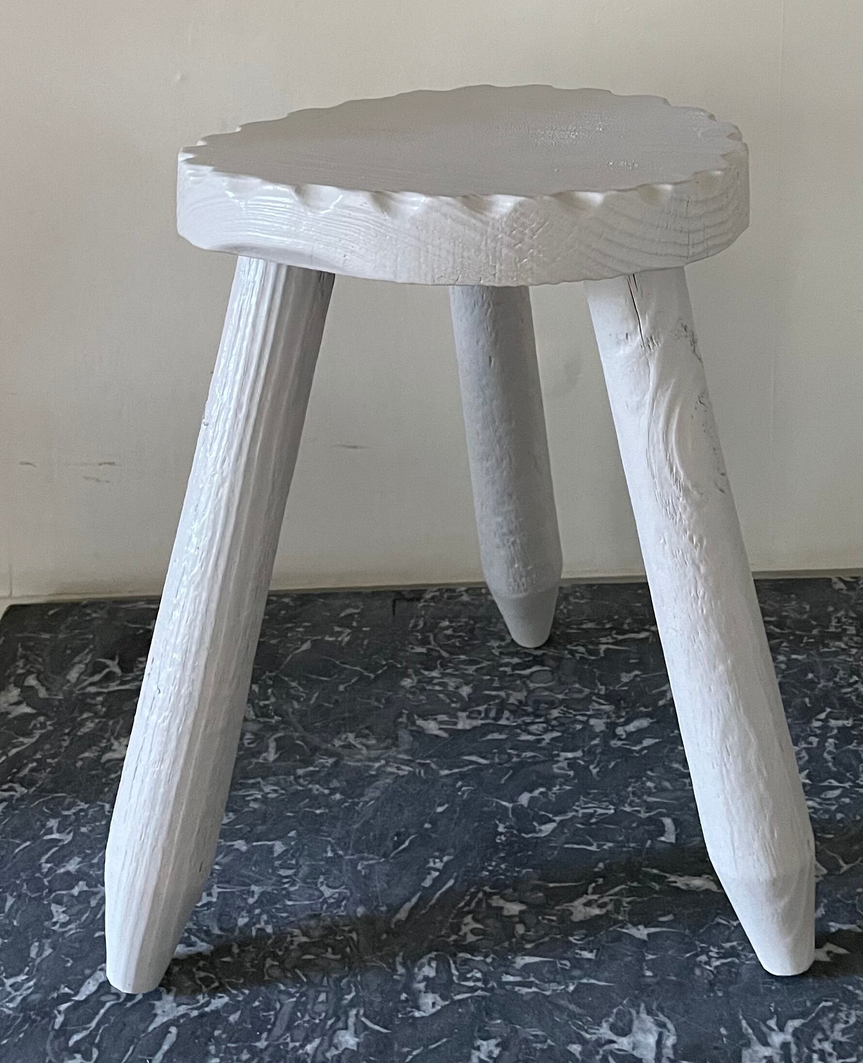 Painted brutalist stool