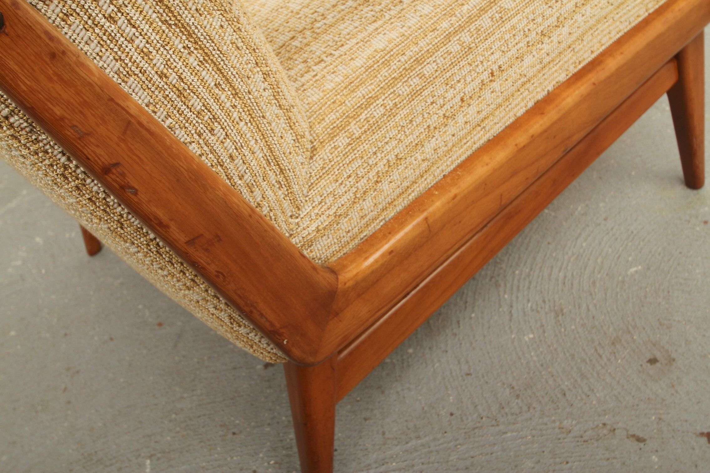 1950s armchair cherrywood in beige