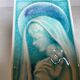 Holy Virgin with Child, cracked blue Sanmyro Japan
