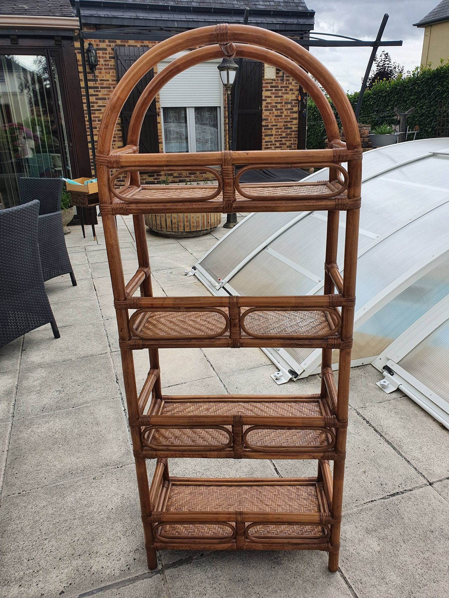 Rattan shelf