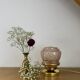 Vintage art deco globe table lamp in pink and gold glass