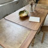 Walnut farmhouse table + extensions