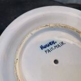 Beurrier, sauciere en faience Vieux Rouen, fait main, made in france, motif floral, vintage