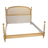 Lit double laqué et doré de style Louis XVI