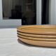 4 assiettes en grès brun