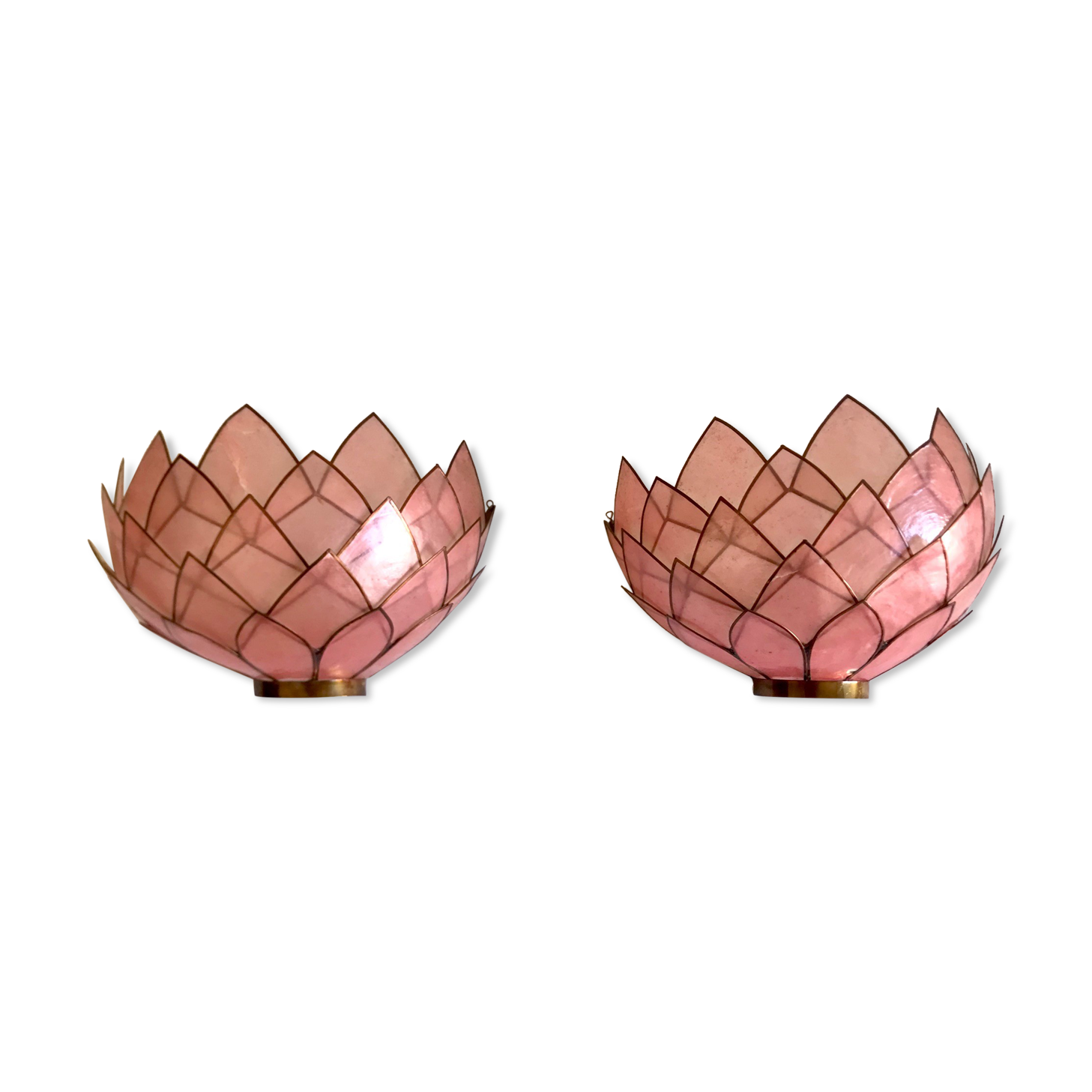 Mother-of-pearl lotus wall lamps